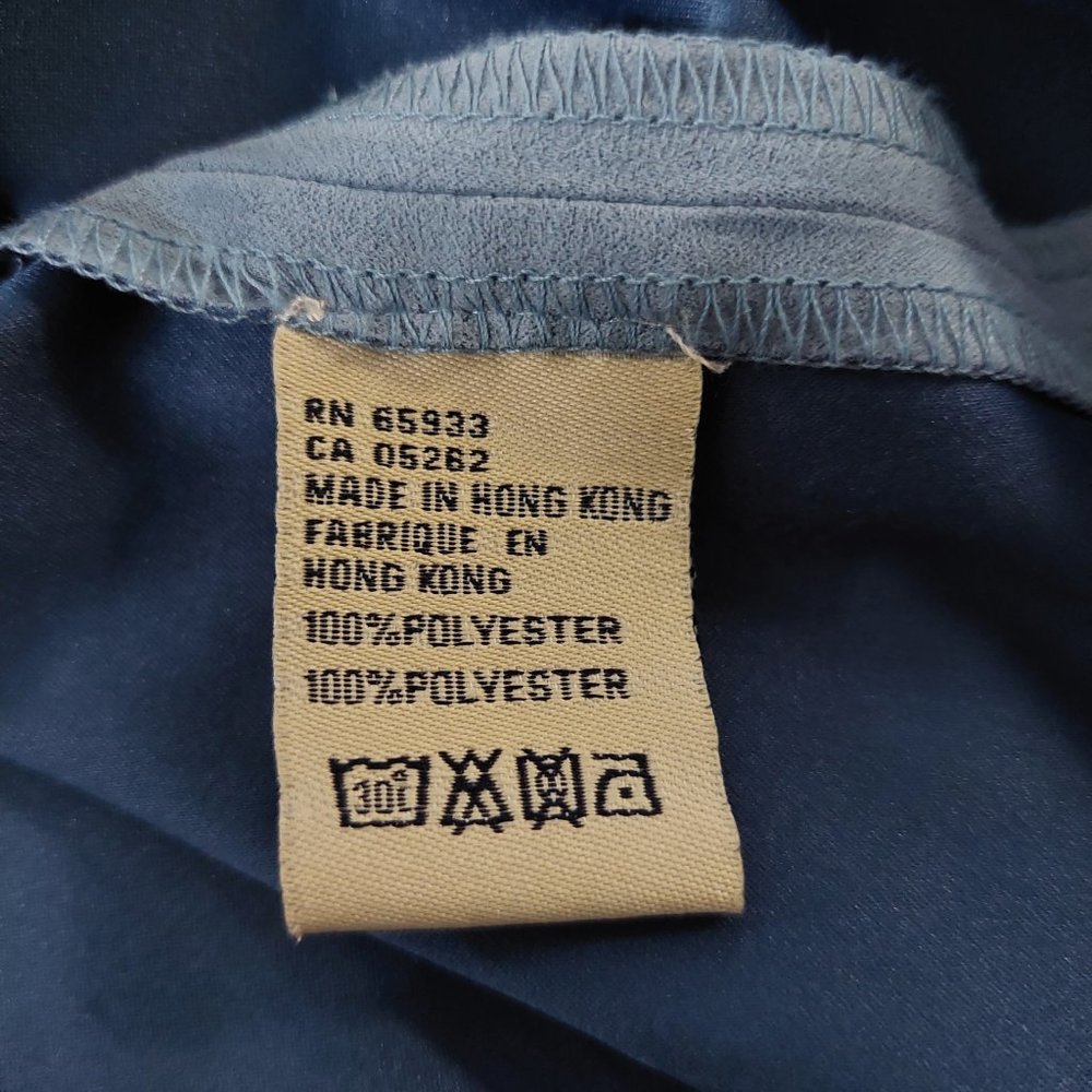 Point Zero Poly Button Up Shirt Sleeveless Dress, Size 9/8 Blue - Picture 5 of 7